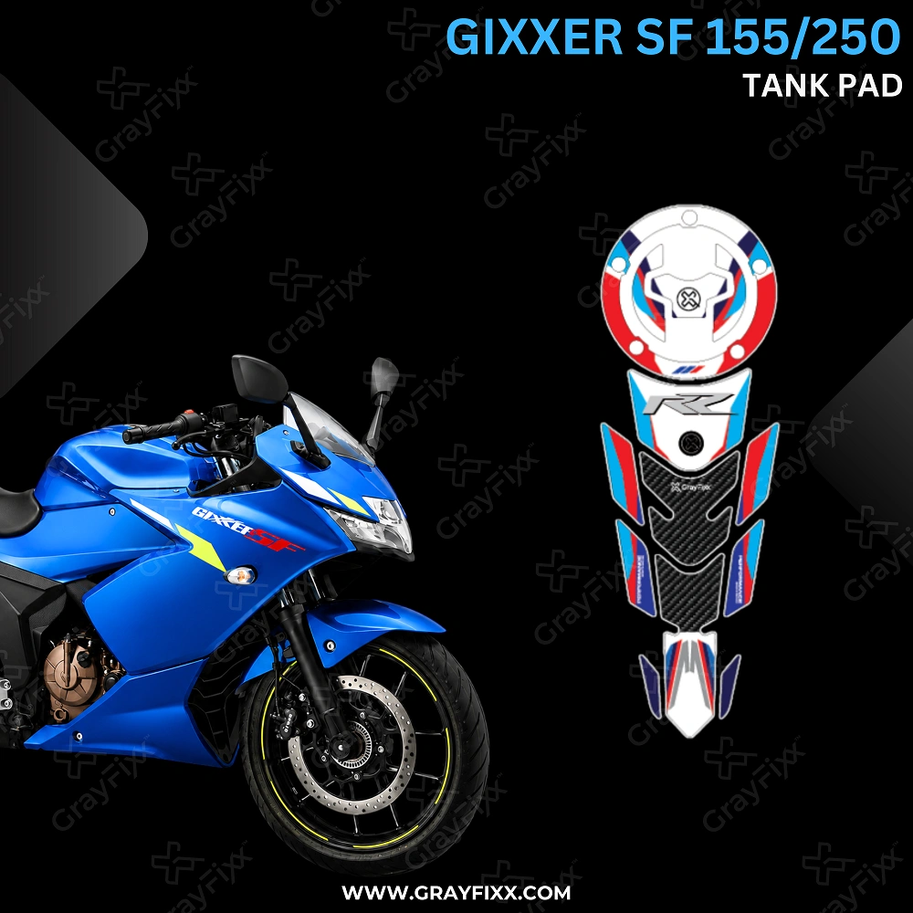 Gixxer SF Half Tank Pad | Half Tank Pad Compatible with Gixxer SF, Premium Finish, Waterproof, Pack of 1